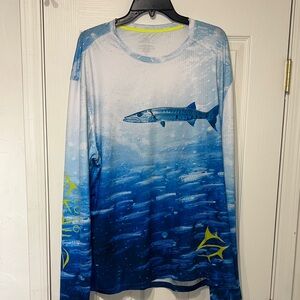 LOCO SKAILZ Men's Oceanic Blue Barracuda shirt XXL NEW